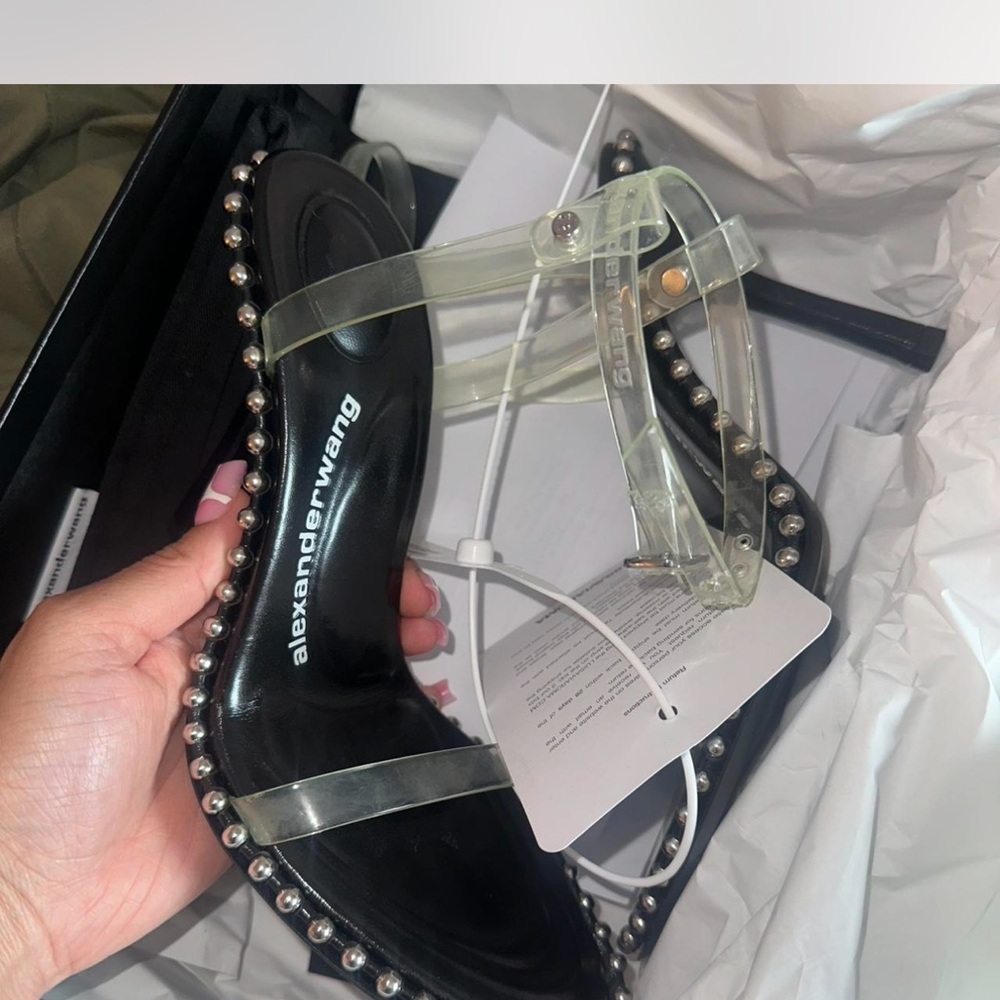 Alexander Wang Black and Transparent Studded Sandals - Picture 3 of 5